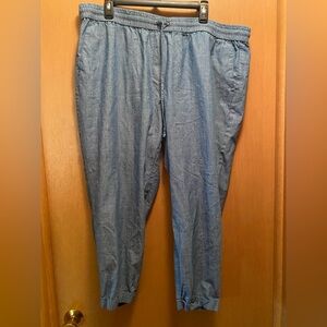 J. Crew Factory women’s plus size cotton-linen drawstring pants size 18